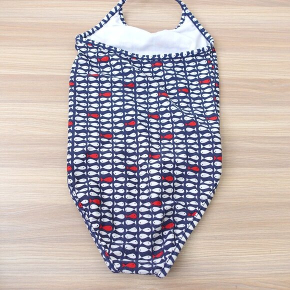 Blue One Piece Swimsuit Toddler Girls 18 Months Halter Fish Bathing Suit Beach - Picture 7 of 10